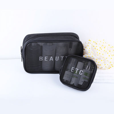 Saco de armazenamento portátil mini para kits de viagem de logotipo personalizado de malha de nylon transparente impermeável