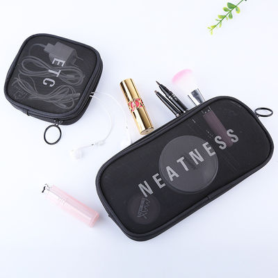 Saco de armazenamento portátil mini para kits de viagem de logotipo personalizado de malha de nylon transparente impermeável