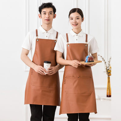 Grill Restaurante Bar Loja Cafés Estúdios de beleza unhas Uniforme de couro personalizado avental para Chef em algodão