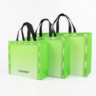Bolsas de cor não tecidas personalizadas para compras ambientais laminadas com logotipo impresso