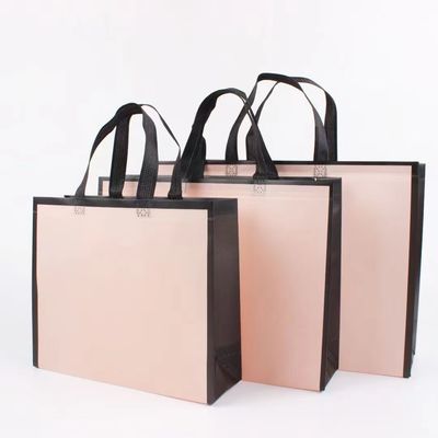 Bolsas de cor não tecidas personalizadas para compras ambientais laminadas com logotipo impresso