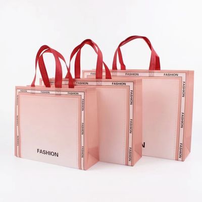 Bolsas de cor não tecidas personalizadas para compras ambientais laminadas com logotipo impresso