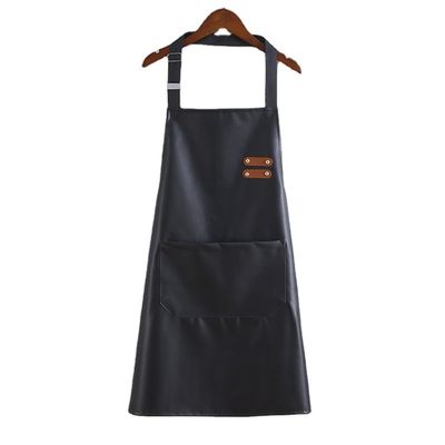 Logotipo personalizado Waterproof Leather Long Bib Apron para cozinha BBQ Bartenders Tipo uniforme