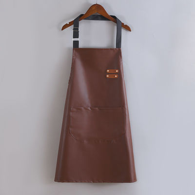 Logotipo personalizado Waterproof Leather Long Bib Apron para cozinha BBQ Bartenders Tipo uniforme