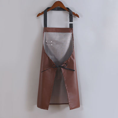 Logotipo personalizado Waterproof Leather Long Bib Apron para cozinha BBQ Bartenders Tipo uniforme