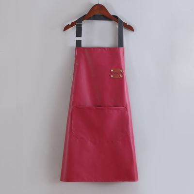 Logotipo personalizado Waterproof Leather Long Bib Apron para cozinha BBQ Bartenders Tipo uniforme