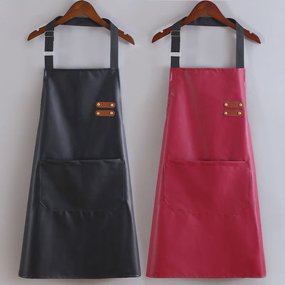 Logotipo personalizado Waterproof Leather Long Bib Apron para cozinha BBQ Bartenders Tipo uniforme