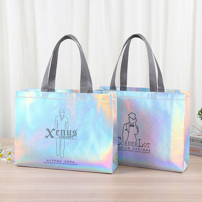 Saco de supermercado laser não tecido para necessidades diárias de compras e cor personalizada
