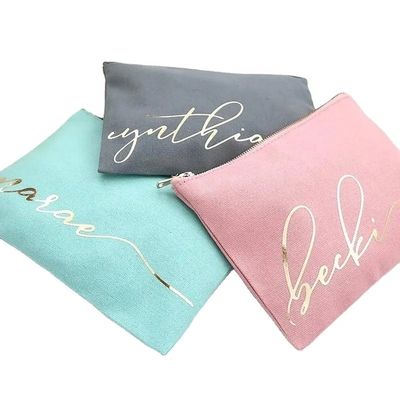 Logotipo personalizado Impresso em Tela Bolsa de maquiagem com fecho com material ecológico e durável