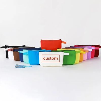 Logotipo personalizado Impresso em Tela Bolsa de maquiagem com fecho com material ecológico e durável