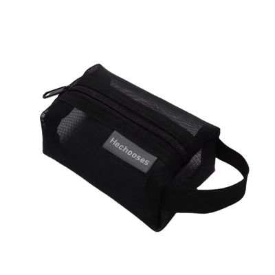 Diária Vida Escolar Malha de Nylon Poliéster Impermeável Logotipo Personalizado Saco de Maquiagem de Viagem Pequeno