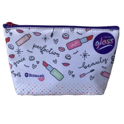 Promoção de compras beleza poliéster fechadura maquiagem de viagem bolsa cosmética tamanho médio