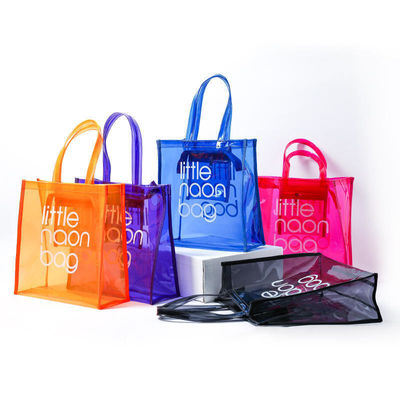 Caixa Incluída Logotipo Personalizado Saco de Tote PVC Transparente Com Zipper e Bolso