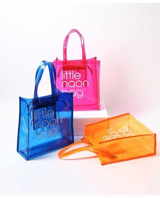 Caixa Incluída Logotipo Personalizado Saco de Tote PVC Transparente Com Zipper e Bolso