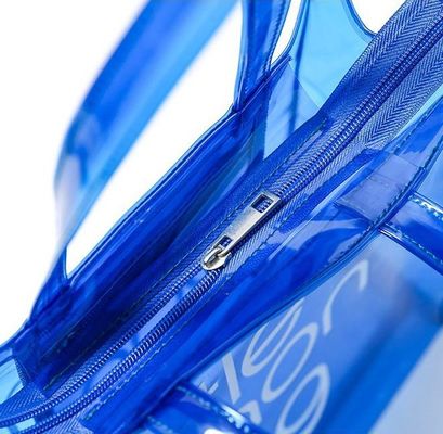 Caixa Incluída Logotipo Personalizado Saco de Tote PVC Transparente Com Zipper e Bolso