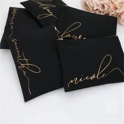 Regalos personalizados para damas de honor Bolsas de maquiagem em tela em branco com fecho de fecho personalizado
