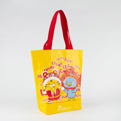 Saco Tote personalizado com manipulação de impressão Saco tecido de polipropileno laminado de trabalho pesado