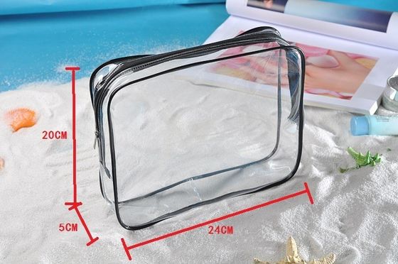 Saco cosmético transparente de cristal de 3 PC para viagens e artigos de higiene aceitável