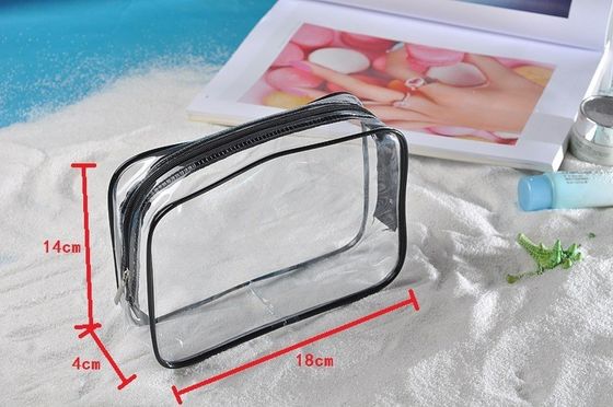 Saco cosmético transparente de cristal de 3 PC para viagens e artigos de higiene aceitável