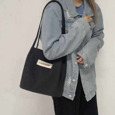 Saco impermeável de nylon de estilo japonês para mulheres Companheiro de compras simples e funcional