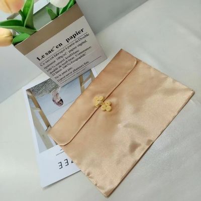 Saco de envelope de cetim elegante para logotipo personalizado Saco de poeira flip Peruca roupa interior lenço embalagem