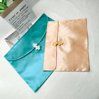 Saco de envelope de cetim elegante para logotipo personalizado Saco de poeira flip Peruca roupa interior lenço embalagem