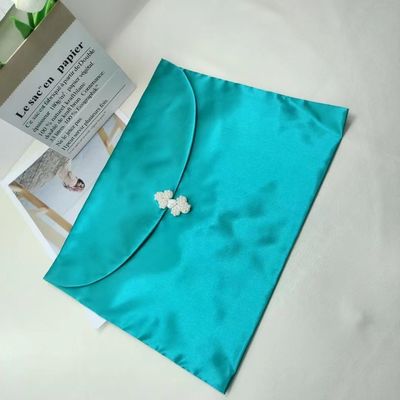 Saco de envelope de cetim elegante para logotipo personalizado Saco de poeira flip Peruca roupa interior lenço embalagem
