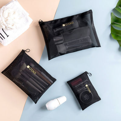 Bolsa de fecho de malha preta para transportar convenientemente artigos essenciais de escritório e viagem 3 Pacotes
