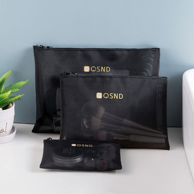Bolsa de fecho de malha preta para transportar convenientemente artigos essenciais de escritório e viagem 3 Pacotes