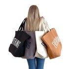 Saco de compras de tecido impresso personalizado unisex com grande capacidade e cor personalizada