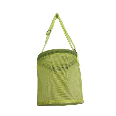 Saco de armazenamento de brinquedos 3D circular para escavação de areia Logotipo personalizado de malha Shell Sacos de coleção para diversão na praia