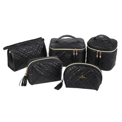 Sacos cosméticos de maquiagem de couro PU com combinação de cores personalizadas