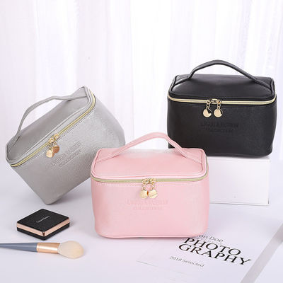 Bolsa de cosméticos de veludo de 3 peças para mulheres organizador de fechaduras de beleza
