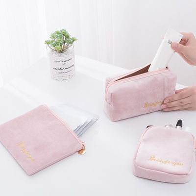 Logotipo personalizado Bolsa de maquiagem personalizada Casos Bolsa de Saco de Marca Privada Bolsa Cosmética de Veludo