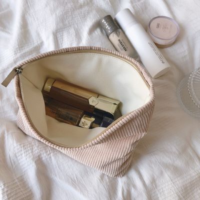 O mais recente maquiagem de corduroy da moda Bolsa de fechadura Saco de higiene O mais recente design 2021