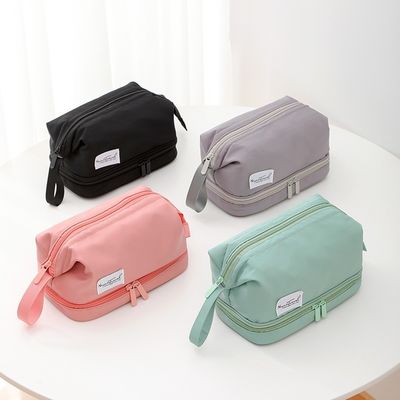Logotipo personalizado Impresso Eco Friendly Vanity Case Velvet Zipper Pouch para maquiagem Cosméticos