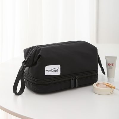 Logotipo personalizado Impresso Eco Friendly Vanity Case Velvet Zipper Pouch para maquiagem Cosméticos