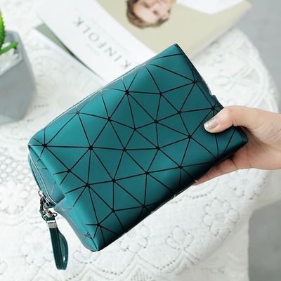 Design personalizado PU couro de marca privada maquiagem bolsa maquiagem cosmética bolsa pequenas encomendas