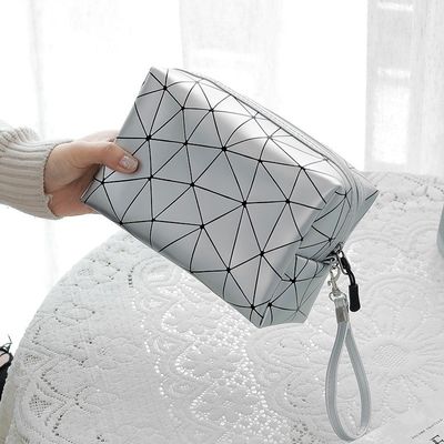 Design personalizado PU couro de marca privada maquiagem bolsa maquiagem cosmética bolsa pequenas encomendas