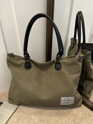 Nenhuma Decoração de algodão Saco de compras grande com bolso e fecho logotipo de impressão personalizado