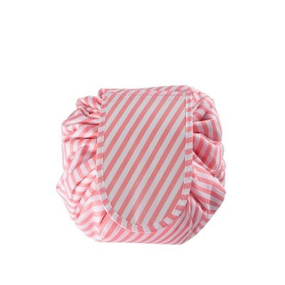 Conveniente cor personalizada à prova d'água dobrável drawingstring tela maquiagem saco para cosméticos