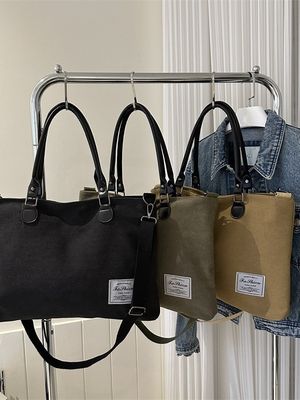 Nenhuma Decoração de algodão Saco de compras grande com bolso e fecho logotipo de impressão personalizado