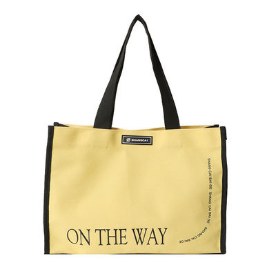 Saco de compras de algodão pesado de fechamento aberto com saco de toque de lona de cor personalizada