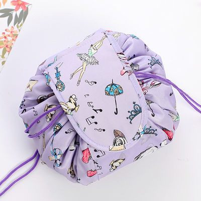 Saco de maquiagem de impressão de unicórnio para viagem Saco com material de poliéster e design de unicórnio
