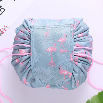 Saco de maquiagem de impressão de unicórnio para viagem Saco com material de poliéster e design de unicórnio