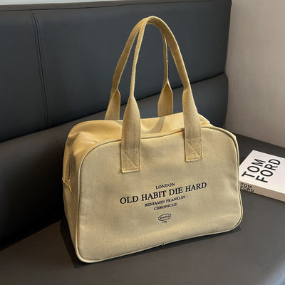 Bolsa de compras de algodão de tela de grande capacidade aberta para mulheres