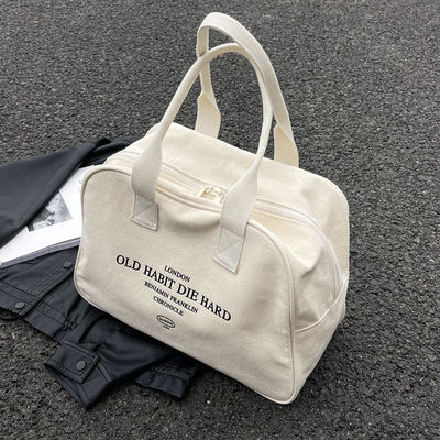 Bolsa de compras de algodão de tela de grande capacidade aberta para mulheres