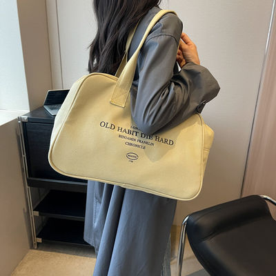 Bolsa de compras de algodão de tela de grande capacidade aberta para mulheres