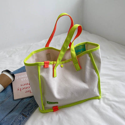 Moda reciclado natural simples personalizado Eco Amigável Impressão de lona de algodão Tote Saco de compras