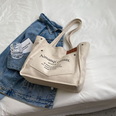 Single Handle Luxury Woman Tote Handbag Fashion Canvas Bag em opções de cores personalizadas